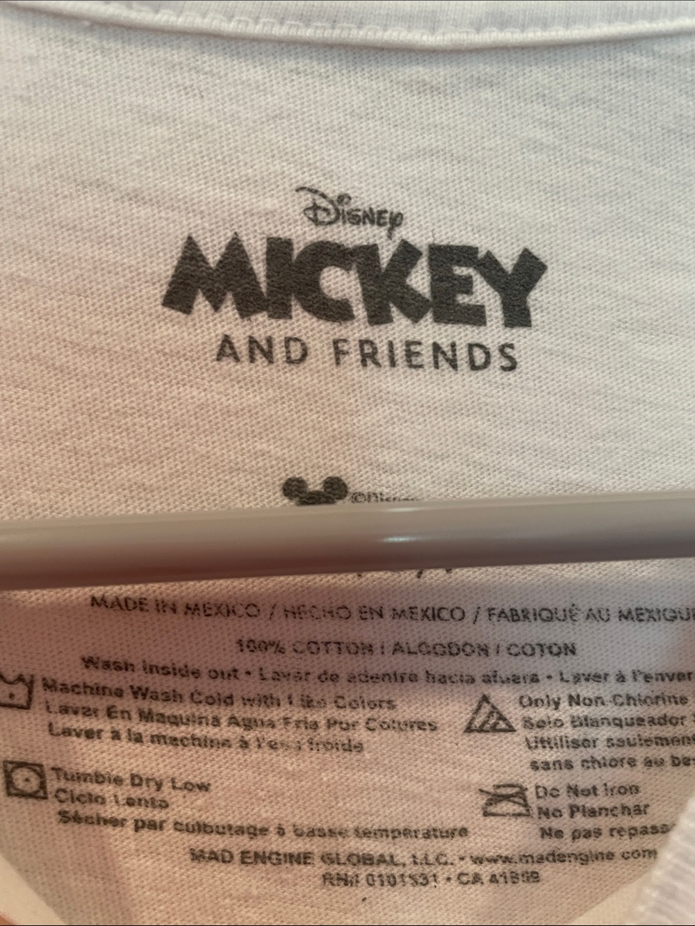 Mickey Mouse Racing Club White Tee - Picture 3 of 3
